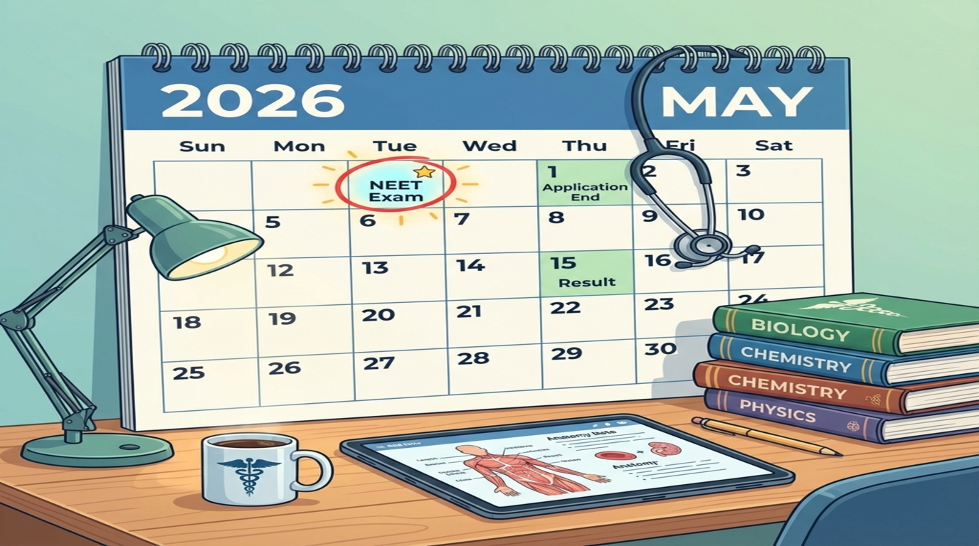 Calendar and study planner for NEET 2026 preparation